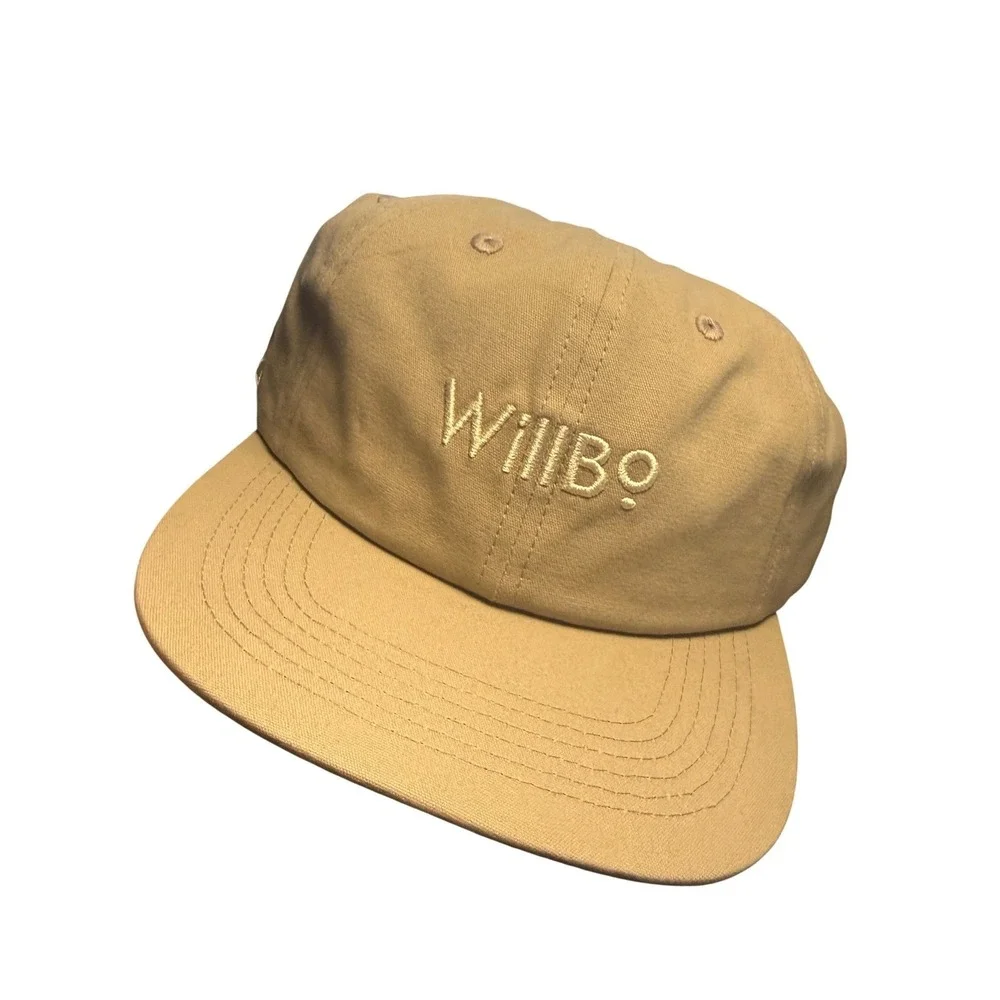 Willbo Hat Unisex One Size Tan Khaki Embroidered Logo Snapback Cap